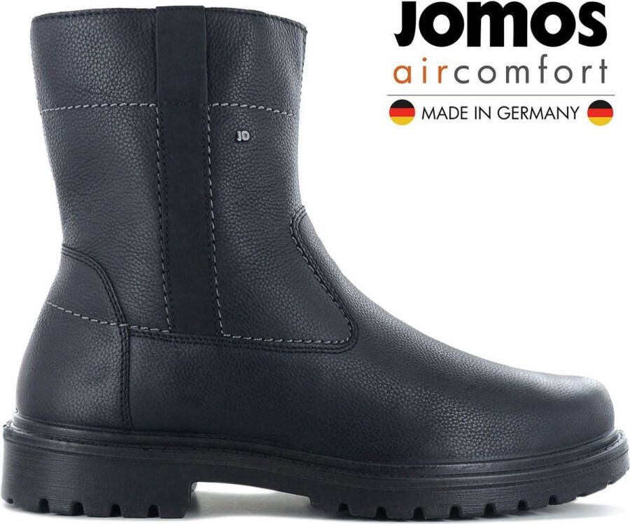 Jomos Alpina 456504 Heren Winter Laarzen Boots Schoenen Gevoerd met lamsvel in leer Zwart