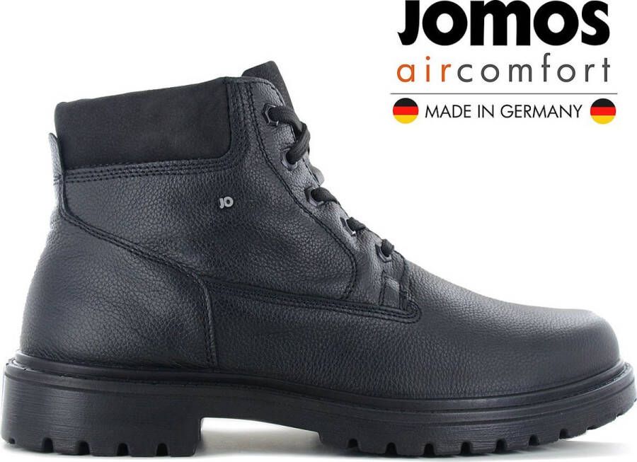 Jomos Alpina Heren Winter Laarzen Boots Schoenen Gevoerd met lamsvel in leer Zwart