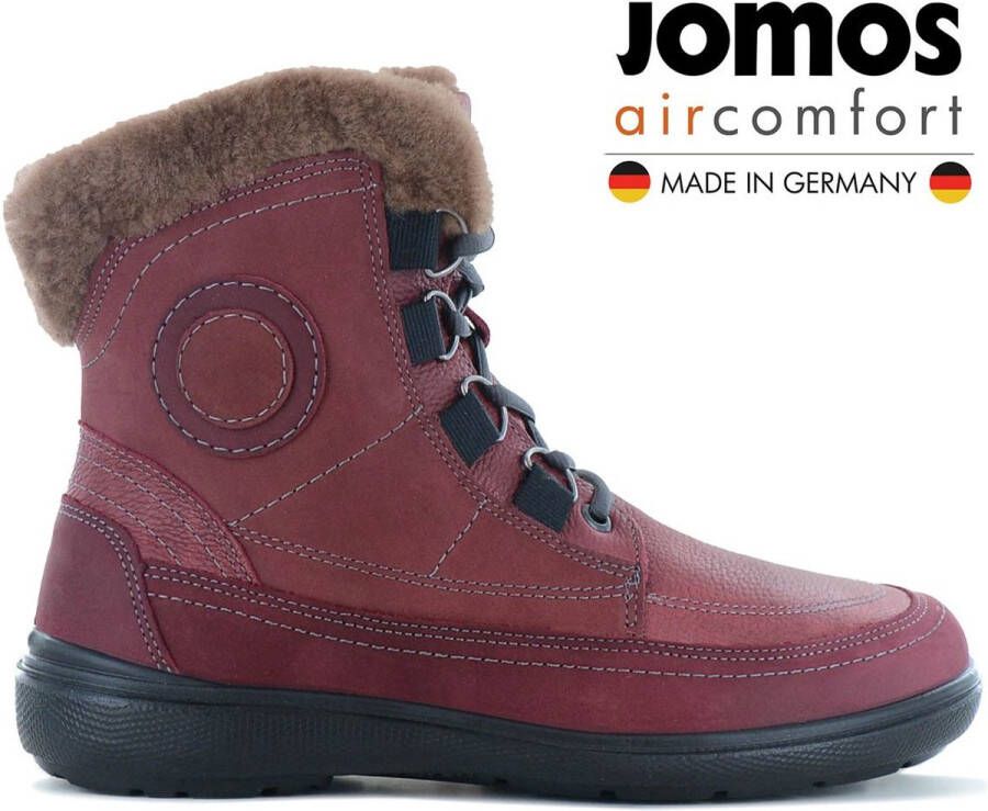 Jomos Freewalk 806501 Dames Winter Laarzen Boots Schoenen Gevoerd met lamsvel in leer Rood