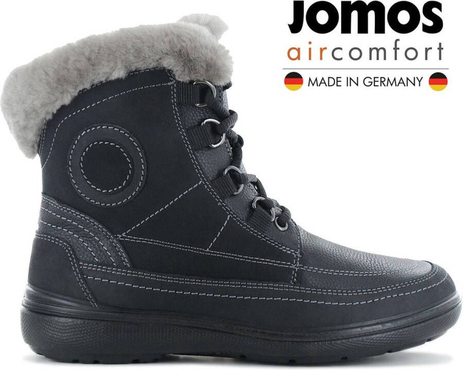 Jomos Freewalk 806501 Dames Winter Laarzen Boots Schoenen Gevoerd met lamsvel in leer SCHWARZ