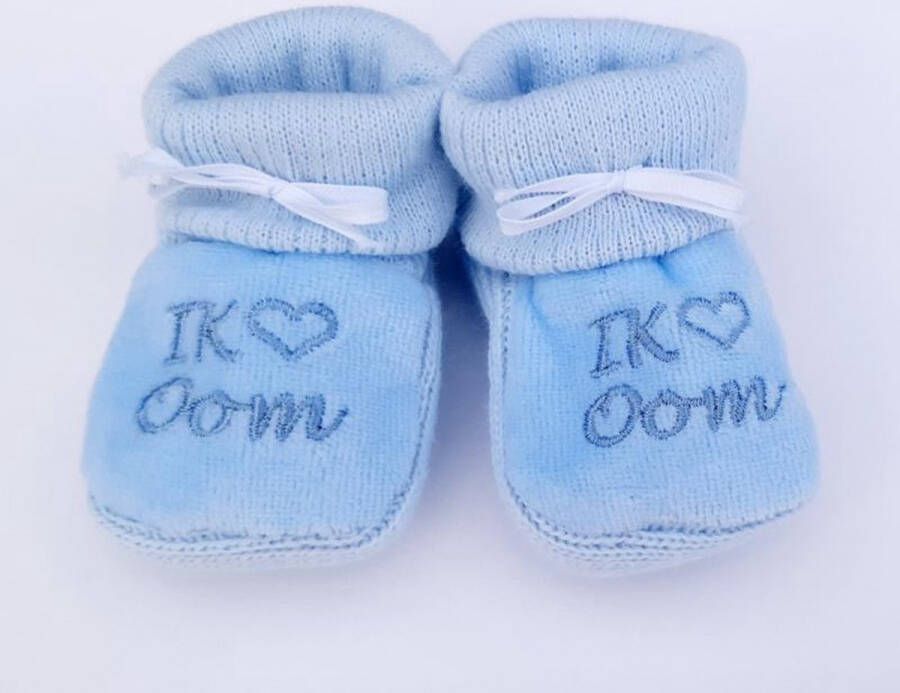 Petit Villain Kraamcadeau Newborn Slofjes I love Oom 0 3 maanden