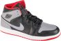 Jordan Air 1 Mid Black Fire Red White Cement Grey- Heren Black Fire Red White Cement Grey - Thumbnail 9