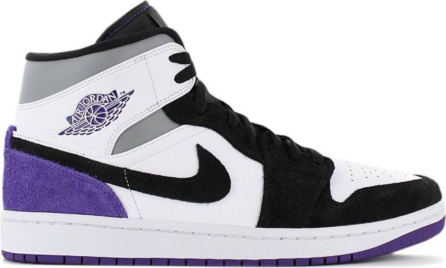 Jordan Air 1 Mid SE Heren Sneakers Sport Casual Schoenen 852542-105 (WHITE COURT PURPLE BLACK)