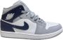 Jordan Herenschoenen Air 1 Mid White Wolf Grey Midnight Navy- Heren White Wolf Grey Midnight Navy - Thumbnail 1