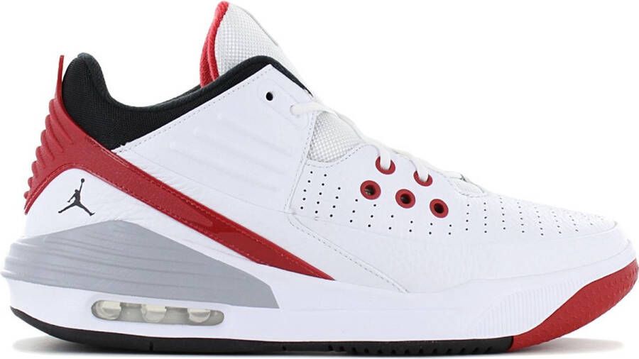 Jordan Max Aura 5 White Varsity Red Wolf Grey Black- Heren White Varsity Red Wolf Grey Black