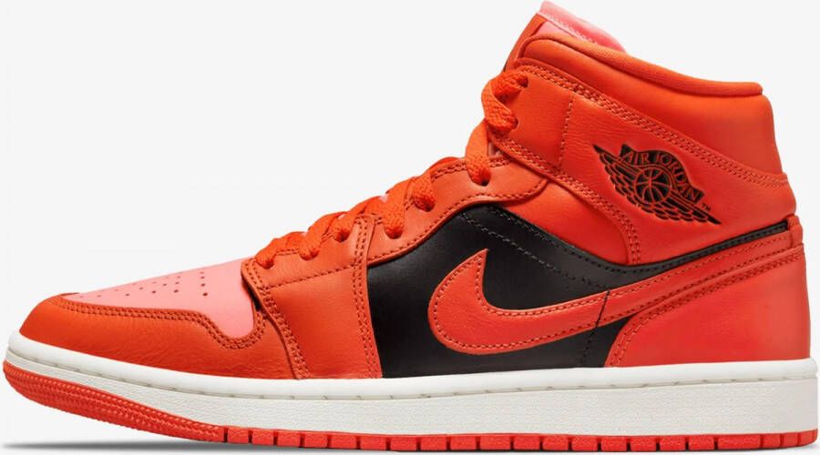 Jordan Wmns Air 1 Mid Se Crimson Bliss Rush Orange Black Sail Schoenmaat 36 1 2 Sneakers DM3381 600