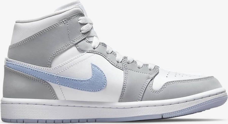 Jordan Nike Air 1 Mid White Aluminum-Wolf Grey BQ6472