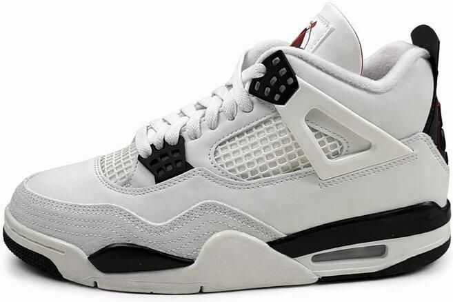 Nike Air Jordan 4 Retro OG Sneaker Wit Zwart Heren Doos Zonder Deksel