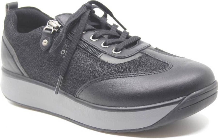 Joya LAURA BLACK II 904cas Zwarte dames sneaker wijdte H met schokdempende PU zolen