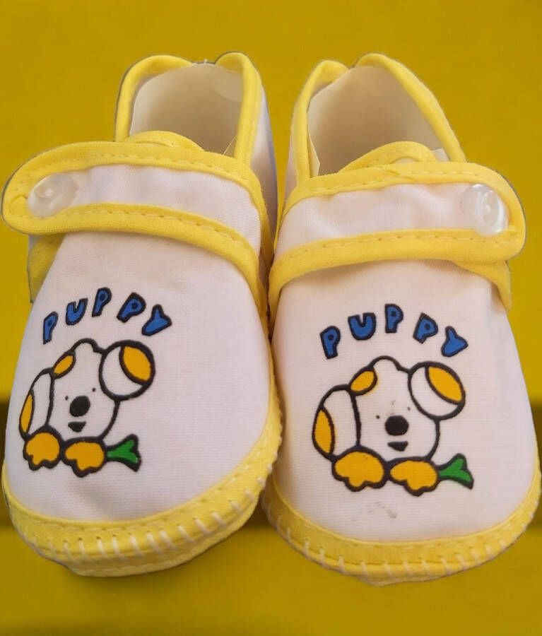 Junior joy Babyschoenen Newborn Junior Geel Met Puppy