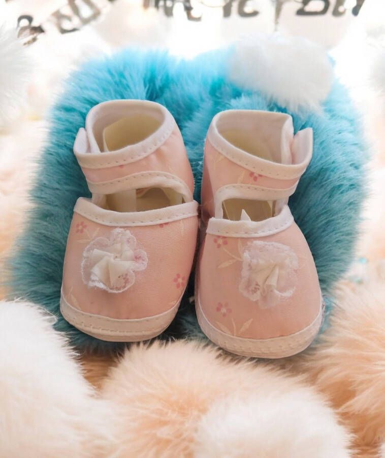 Junior joy Babyschoenen Newborn Meisjes Roze Met Roos