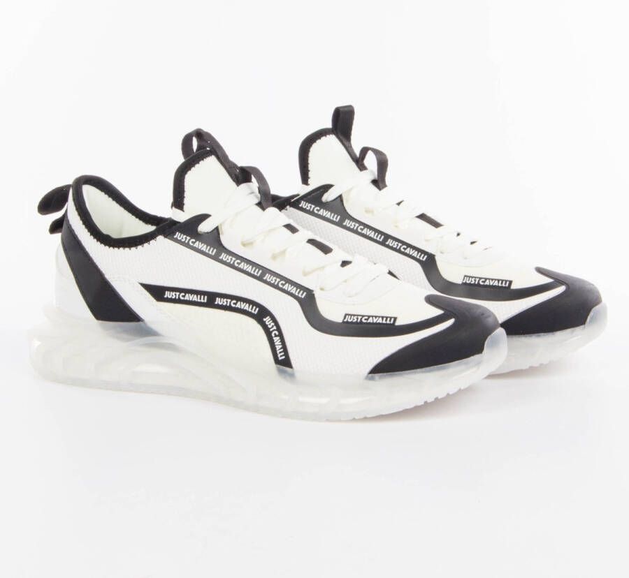 Just Cavalli Witte Sneakers met Rubber Pu+Mesh+Lycra+Pu White Heren