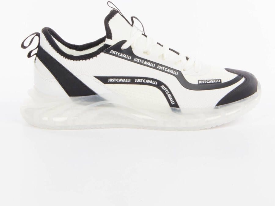 Just Cavalli Witte Sneakers met Rubber Pu+Mesh+Lycra+Pu White Heren