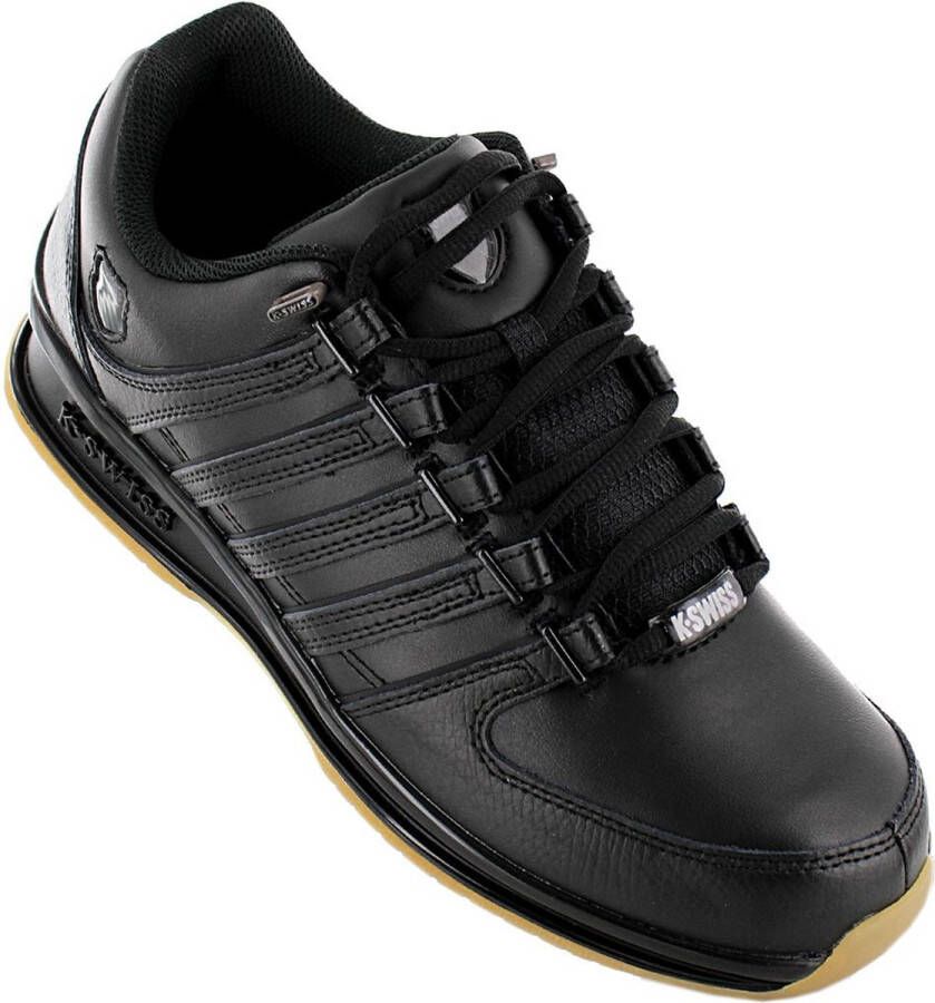 K-Swiss Rinzler Heren Leer Sneakers Sport Casual Schoenen Zwart 01235-050-M - Foto 1