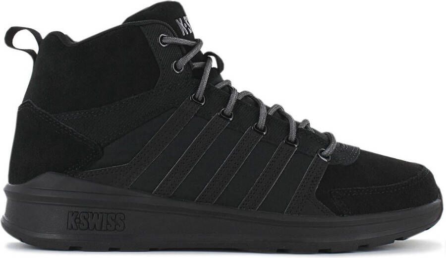 K-Swiss Vista Trainer Mid Herren Sneakers Sportschoenen Schoenen Leer Zwart 07145-010-M