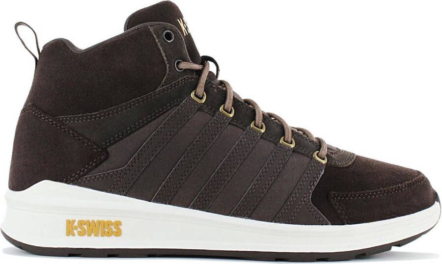 K-Swiss Vista Trainer Mid Winter Heren Sneakers Schoenen Leer Bruin 07145-229-M