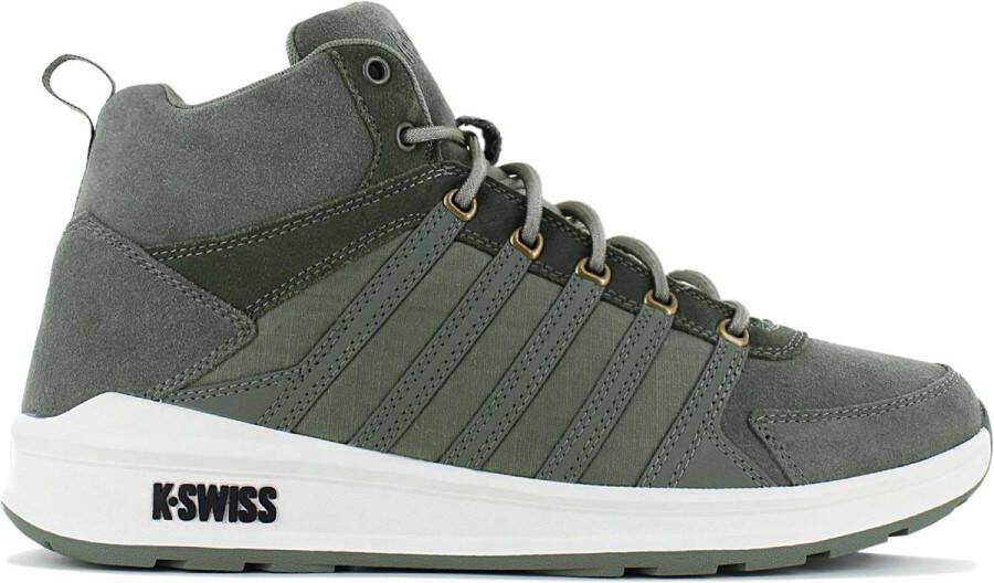 K-Swiss Vista Trainer Mid Winter Heren Sneakers Schoenen Leer Groen 07145-379-M