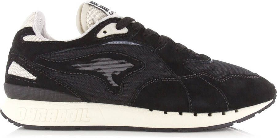 Kangaroos Coil R3 Black Sand Zwart Mesh Lage sneakers Unisex