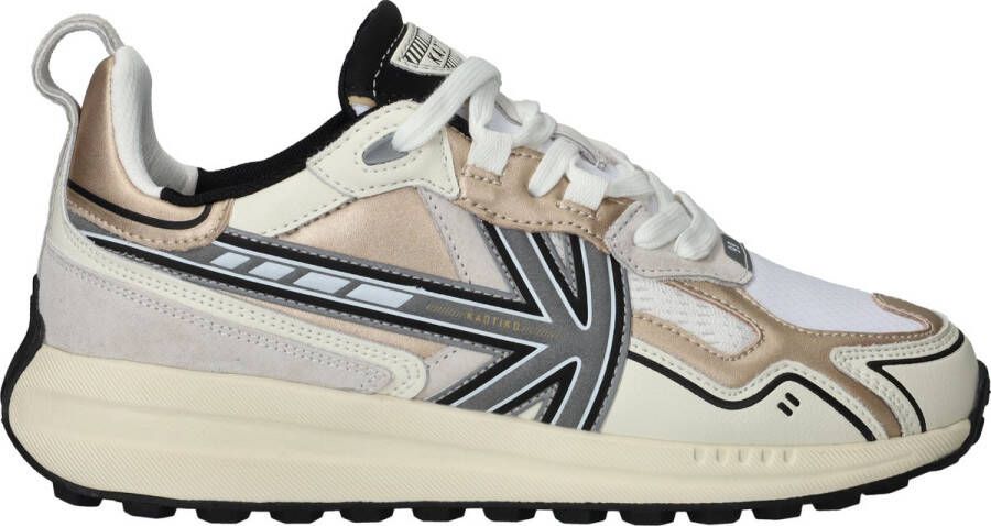 Kaotiko Detroit Sneakers Leren Sneaker Dames Beige