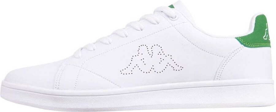 Kappa Unisex Sneaker mit buntem Fersendetail 243049 White Green