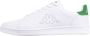 Kappa Unisex Sneaker mit buntem Fersendetail 243049 White Green - Thumbnail 1