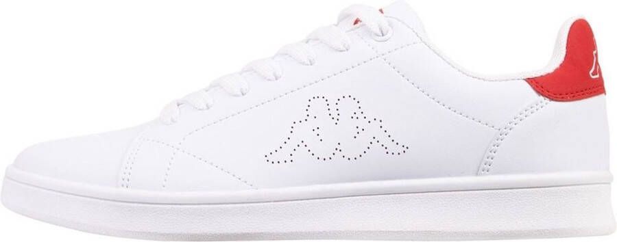 Kappa Unisex Sneaker mit buntem Fersendetail 243049 White Red