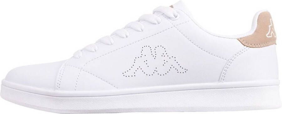 Kappa Unisex Sneaker mit buntem Fersendetail 243049 White Sand