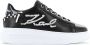 Karl Lagerfeld Kapri Whipstitch Dames Sneakers Schoenen Sneaker Leer Zwart KL62572 - Thumbnail 1