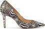 Kazar Dierenprint leren pumps met natuurlijke borstelharen Black Dames - Thumbnail 4