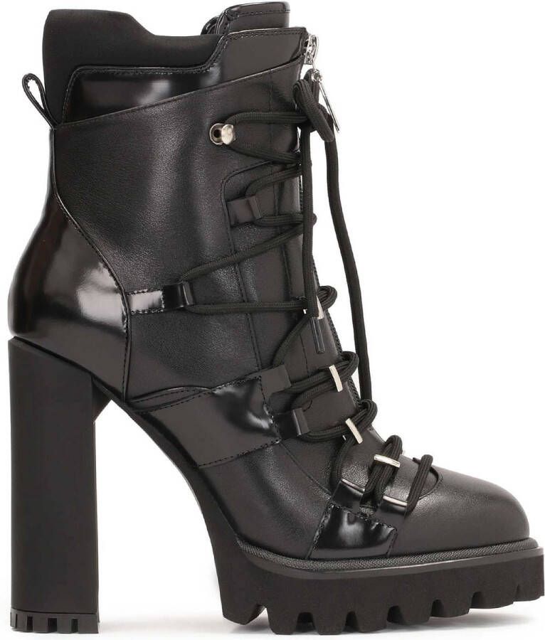 Kazar Avant-garde Booties met Decoratieve Vetersluiting Black Dames