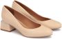 Kazar Beige leren pumps met metalen inzet op de hiel - Thumbnail 1