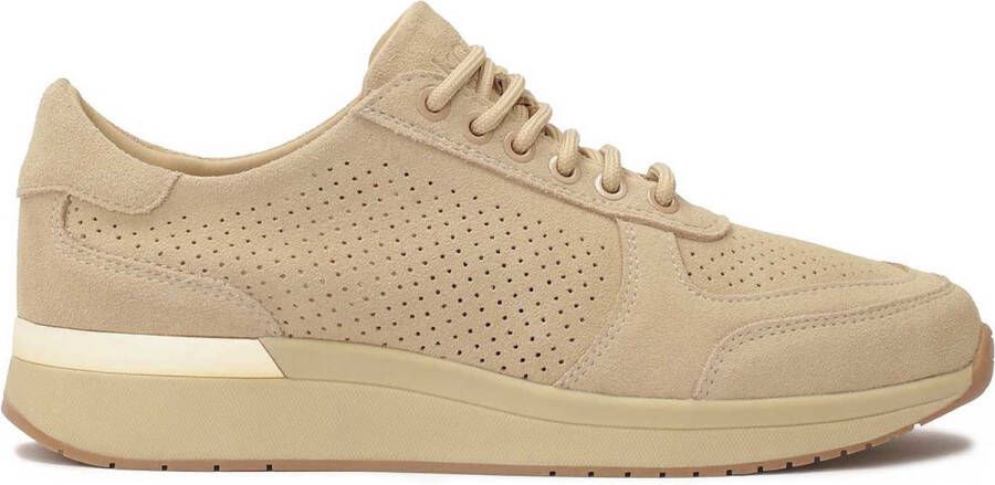 Kazar Beige geperforeerde suède sneakers Beige Dames