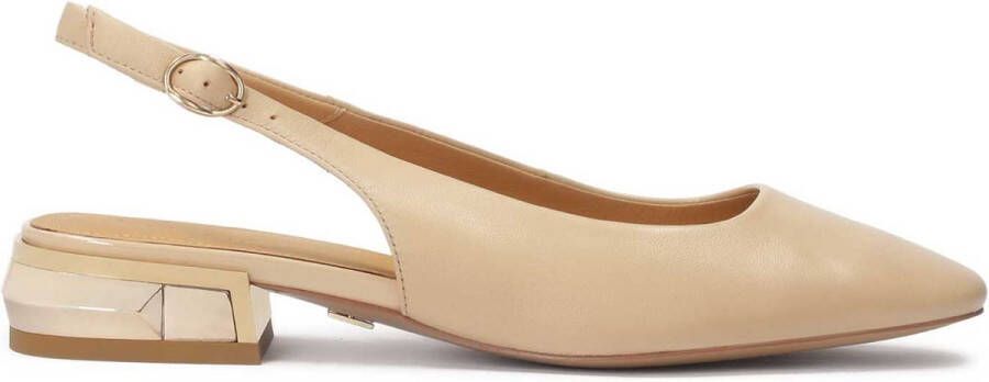 Kazar Beige pumps with metal embellishment on the heel