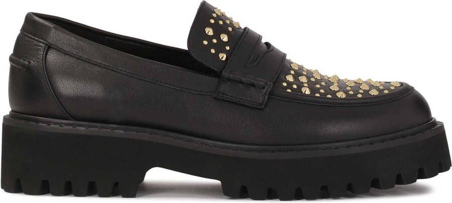 Kazar Zwarte halfschoenen met gouden strass Black Dames