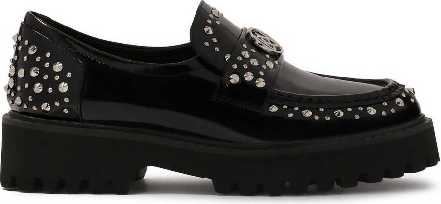 Kazar Zwarte halfschoenen met metalen klinknagels Black Dames