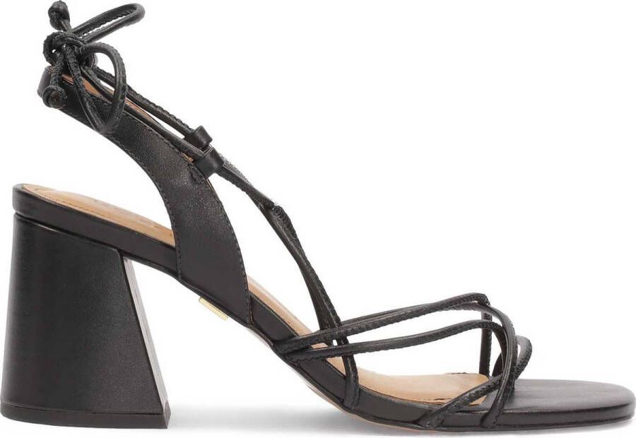 Kazar Zwarte sandalen met veters op een blokhak Black Dames