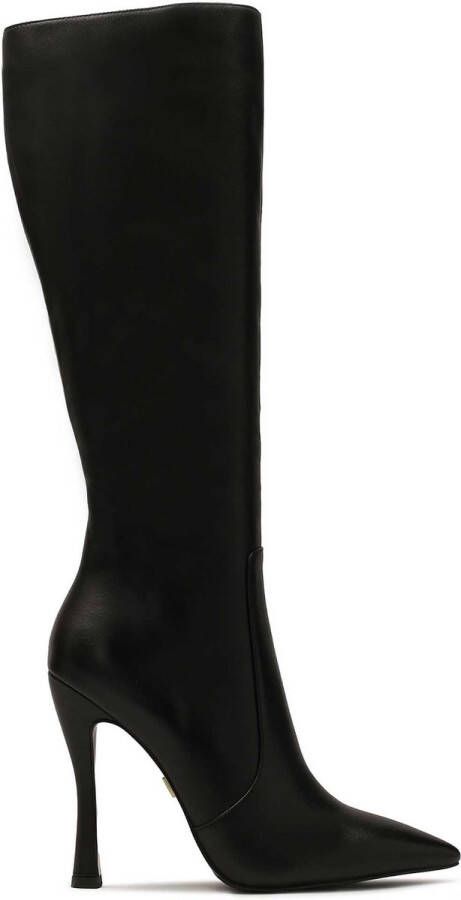 Kazar Black leather high-heeled boots