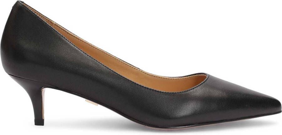 Kazar Black leather kitten pumps