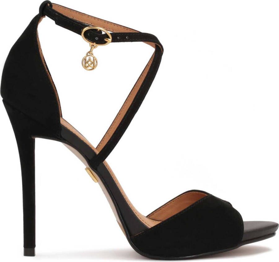 Kazar Black nubuck sandals with crisscrossing straps