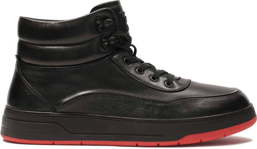 Kazar Zwarte sneakers met contrasterende rode zool Black Heren