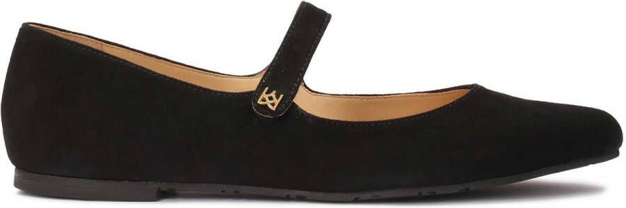 Kazar Zwarte suède ballerina's in Mary Jane-stijl Black Dames