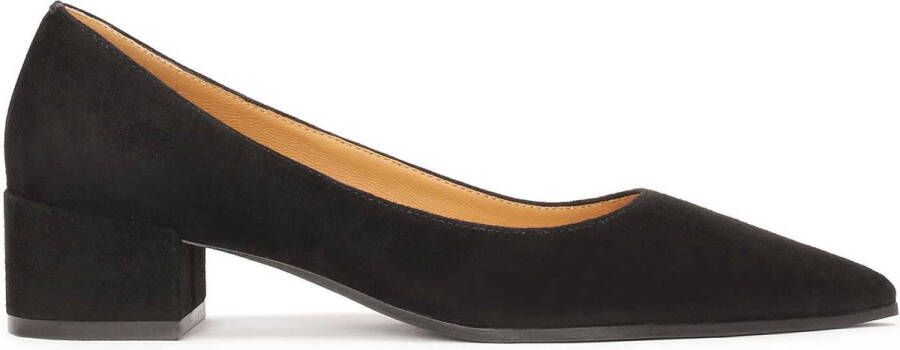 Kazar Zwarte suède lage hakken pumps Black Dames