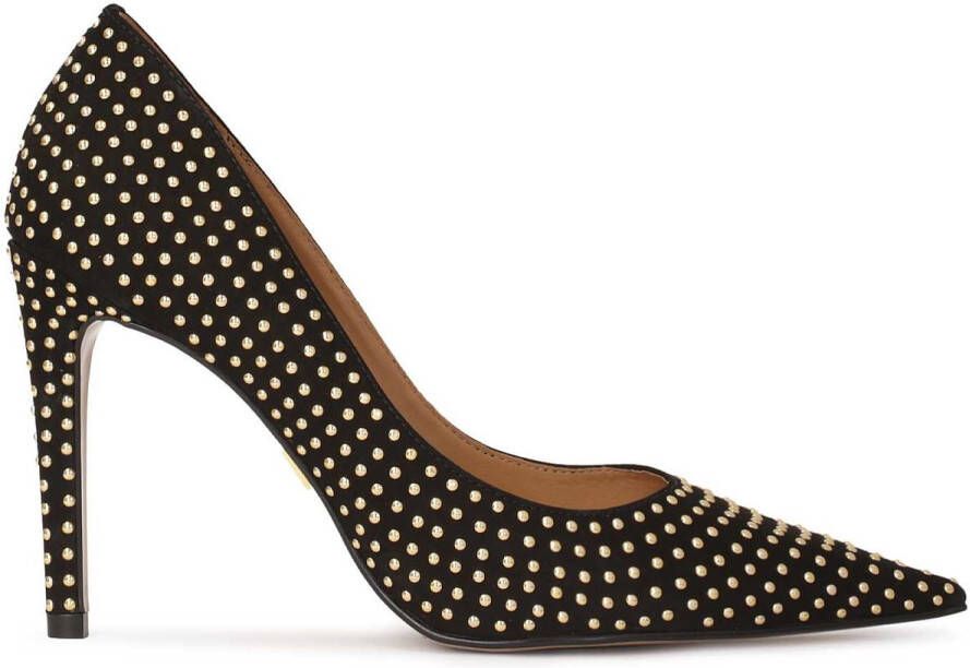 Kazar Zwarte suède pumps met gouden studs Black Dames