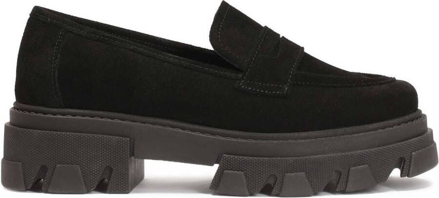 Kazar Black suede slip-on shoes