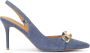 Kazar Blue denim fabric slingback pumps - Thumbnail 1