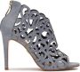 Kazar Blauwe peep toe laarzen met opvallende cut-out bovenkant Blue Dames - Thumbnail 1