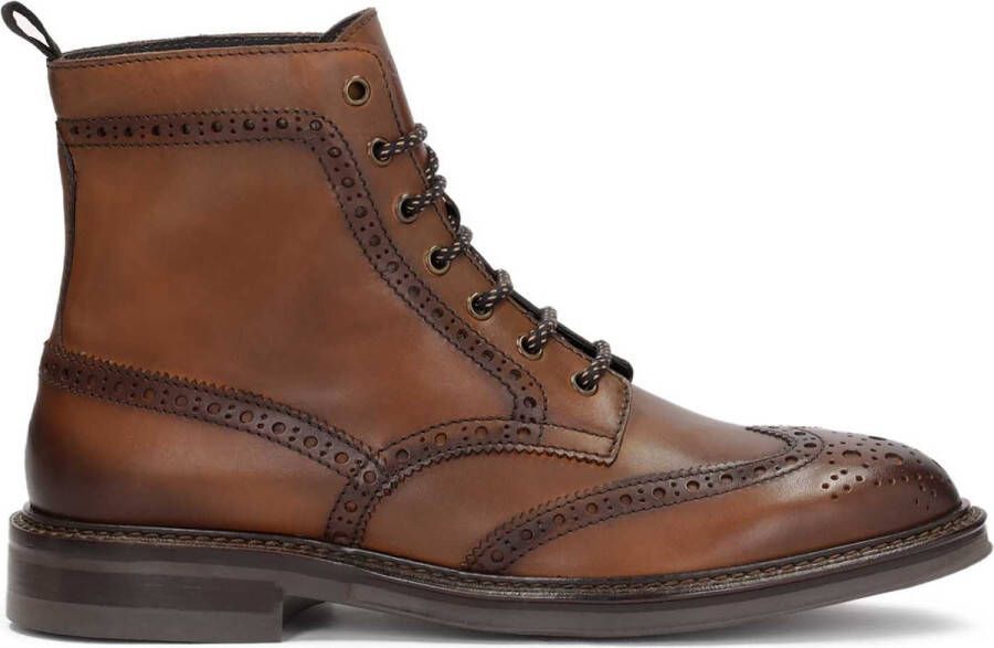 Kazar Bruine veterschoenen met brogue decoratie Brown Heren