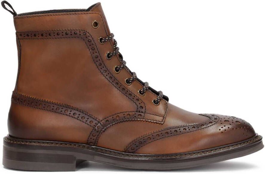 Kazar Bruine veterschoenen met brogue decoratie Brown Heren