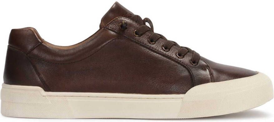 Kazar Bruine leren herensneakers Brown Heren