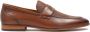 Kazar Brown loafers decorated with leather embossing - Thumbnail 1